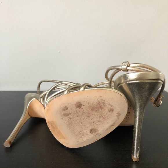 Halston Heritage Gold Heels - Picture 4 of 6
